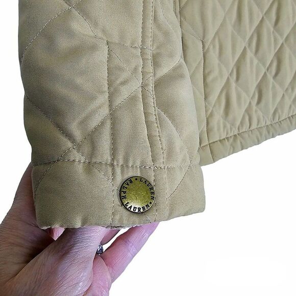 Lauren Ralph Lauren Womens Tan Quilted Corduroy Full Zip Jacket Size PS - Picture 8 of 11